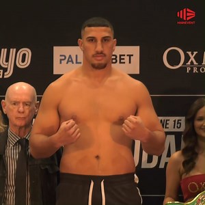 8K views · 163 reactions | Justis Huni weighed-in at JUST over 110 kilograms ahead of his heavyweight bout against Joe Goodall in Brisbane tomorrow. Order #HuniGoodall via Main Event NOW: bit.ly/3mLyDuq | MAIN EVENT | Facebook