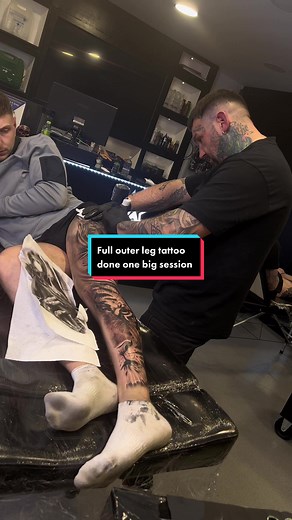 Full Outer Leg Tattoo in One Big Session | 8-Hour Tattoo Experience