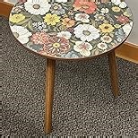 Round End Table, Small Round Drink SideTable, 3 Legged Living Room End Tables, Mid Century Modern Small Coffee Table for Bedroom Balcony Living Room (15.75" D x 18.5" H)