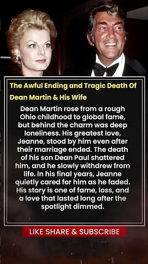 The Awful Ending and Tragic Death Of Dean Martin & His Wife #shorts