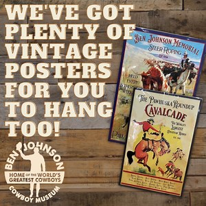24 reactions | Vintage Rodeo Posters!!! Available in the BJCM Western Art Gallery & Gift Shop AND you can buy them online at...  https://www.benjohnsoncowboymuseum.com/collections/rodeo-poster #benjohnsoncowboymusem #worldsgreatestcowboys #osagecounty #cowboytradtion #cowboylife #VisitPawhuska #rodeolife #vintagerodeoposters #westerndecor | The Ben Johnson Cowboy Museum | Facebook