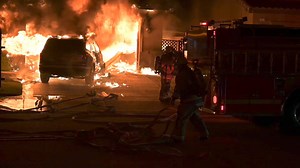 Just after 1:30 this morning a 911 call was received from a homeowner stating their house was on fire. Los Angeles County Fire Department - Division V and Lancaster Sheriff's Station deputies responded to the 43100 Block of Hampton Street, and found a house with smoke and fire showing. Knockdown was declared about an hour after the initial call was received. A total of 13 people were displaced from the home. The cause remains under investigation, and no injuries were reported. | AV Scanner News 