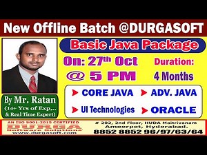 Basic Java Package Offline Training @ DURGASOFT