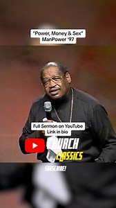 Bishop G.E. Patterson - Power, Money, Sex Circa 1997 Who remembers when Bishop Patterson preached ManPower ‘97? It was held in Memphis that year at the Pyramid. Bishop focused on three areas: Power, Money & Sex and how if as men we aren’t careful, they’ll lead to our ultimate destruction. The theme for ManPower ‘97 was “Men Under Construction” and our prayer daily should be Lord, rebuild us again! You can view the full message on our YouTube, link in bio! #gepatterson #manpower #tdjakes #memphis