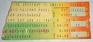 Apr 11, 1981: REO Speedwagon / 707 at The Spectrum Philadelphia, Pennsylvania, United States | Concert Archives