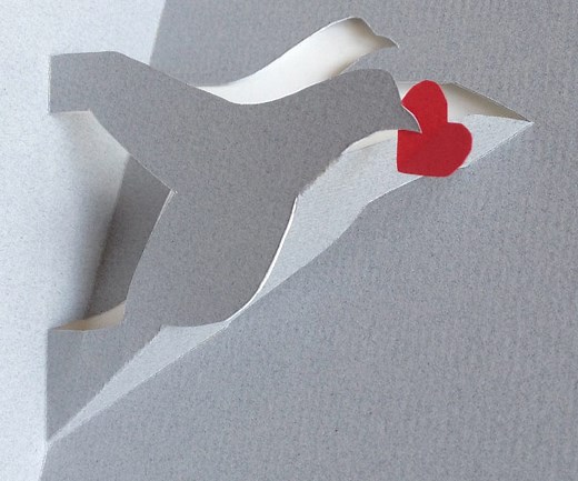 Dove pop-up card DIY template download FREE
