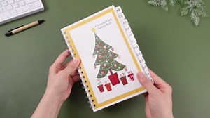 Eaasty Christmas Card Address Book with A-Z Alphabetical Tabs 6.5" x 9" Christmas Tree Hardcover Spiral Bound Address Organizer for Home Office Contacts Internet Website Logins