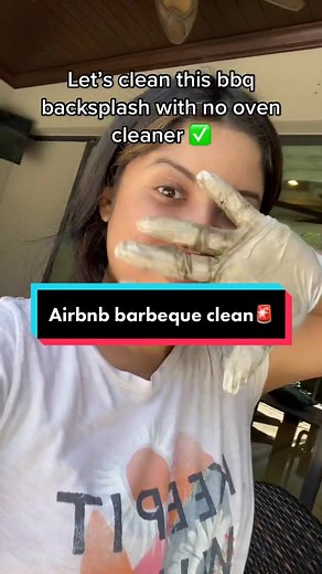 Cleaning a very dirty bbq backsplash@Bar Keepers Friend #cleaningtiktok #cleaninghacks #bbqtiktok #airbnbcleaning #airbnbcleaninglady #airbnbcleaner #airbnbcleanertips #barkeepersfriend