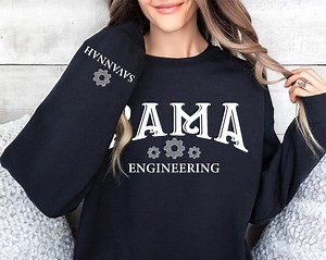 Custom Engineering Sweatshirt, Hoodie Engineering With Name on Sleeves, Personalized Name Longsleeve, Mechanical Engineering Gifts - Etsy
