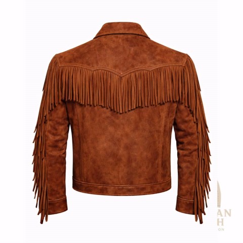Men’s Brown Suede Fringe Jacket | Western Cowboy Trucker Jacket - Etsy