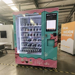 [Hot Item] Focusvend Refrigerated Cup Cake Vending Machine with Robot Lift System for Selling Eggs Fresh Food Automatic Machine with Card Reader