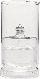 Firefly Fuels Refillable Glass Candle - Ethereal Reusable Oil Candle - 4.5” Hurricane Lantern for Restaurant Ambience, Indoor Lighting and Outdoor Events. Use with Liquid Paraffin or Lamp Oil