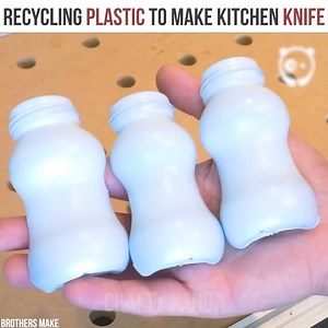 9.5M views · 7K reactions | Recycling plastic to make a kitchen knife By Brothers Make (tinyurl.com/yy9db3ml) | Crafty Panda | Facebook