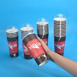 [Hot Item] 4 8 12 16 20oz Custom Disposable Everage Bubble Boba Milk Tea Coffee Single Wall Mug Paper Cup for Hot and Cold