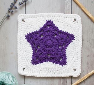 Crochet Star Granny Square Pattern | Five Point Star Square | Granny Square PDF - Etsy Canada