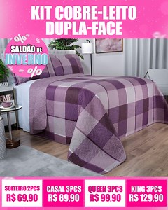 NÃO PERCA: Kit Colchas Bouti no SALDÃO de INVERNO! Solteiro 2pcs: R$ 69,90 Casal 3pcs: R$ 89,90 Queen 3pcs: R$ 99,90 King 3pcs: R$ 129,90 Tecido 100% Microfibra Clique para ver os modelos e comprar ➡️vcor.net/596w | Loja Vida e Cor