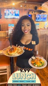 27 reactions | A lunch break you and your wallet will enjoy? Say no more. Head into Hooters Monday - Friday from 11am - 2pm for $9.99 lunch specials. *Lunch options are for dine-in only. Available only for a limited time. Additional charges apply for modifications or add-ons. | Hooters | Facebook