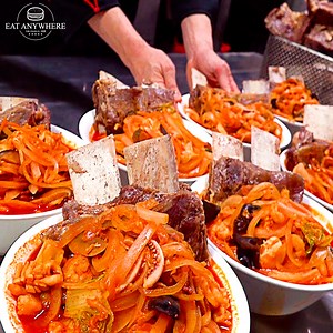 Amazing! Giant Ribs Spicy Noodle Korean Street food | Eat Anywhere | Facebook