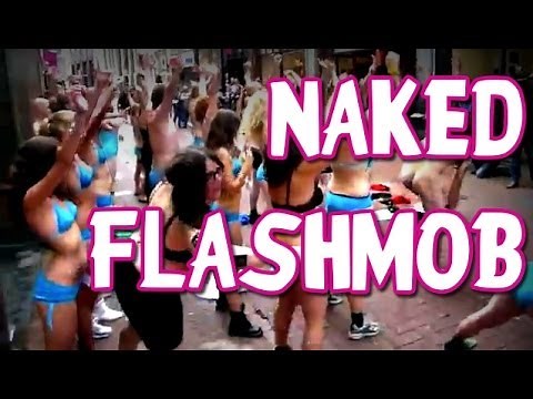 Naked flashmob against Nike and Adidas, Amsterdam