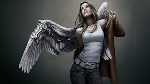 Fantasy art of an angel with wings Rare Gallery wallpaper