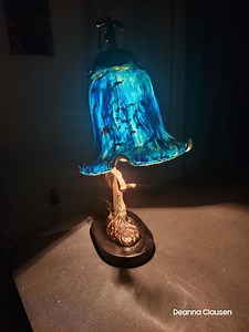 Hand Painted Glass Lamp - Etsy