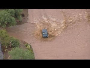 RAW VIDEO: Aerial view of flooding in Apache Junction - Part 1