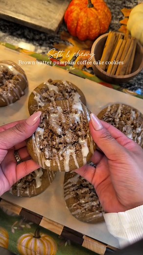 Brown Butter Pumpkin Cookies with Streusel & Maple Glaze