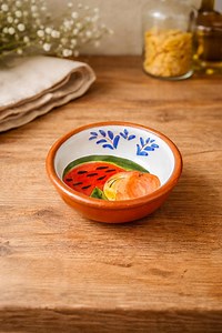 Portuguese Small Deep Terracotta Bowl Sgraffito Fruit Motif by Jose Cartaxo - Etsy Australia