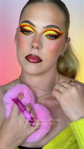 shimmery powder puff ✨✨✨🎀🎀🎀 #makeup