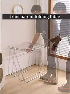 Home Folding Laptop Table Small Foldable Minimalist Transparent Computer Desk Writing Table No Assembly Needed