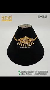 Pacchi Diamond Peacock Design Gold Neck Choker cum Bajuband by...