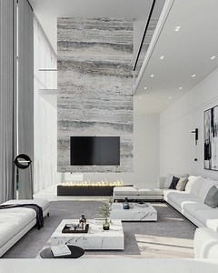 Transformation by @rendermee! Thoughts about this high ceiling living room design? #rendermee #architects_need | Architects need