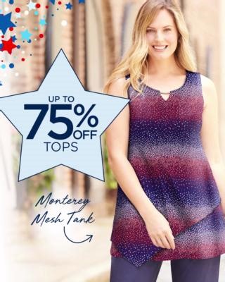 3.5K views · 33 reactions | Join our 4th of July celebration- up to 75% off Tops, Bottoms and Dresses. Happy 4th everyone! SHOP NOW: https://ow.ly/HLqx50P2Soc | Catherines Plus Sizes | Facebook