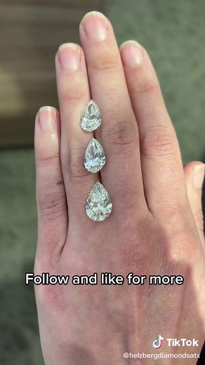 Pear shaped diamond sizes, which is your favorite?!? #xyzbca #fypシ #fyp #diamond #luxury #luxurylife #helzberg
