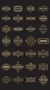 A Collection of Vintage Logos. Vintage Logos in Black Color. Logotype Templates in Retro Style. - Etsy UK