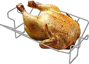Thanksgiving Turkey Smoker Rack & Large Rib Rack for Big Green Egg Grill, U-Shaped Stainless Steel Big Green Egg Standing Rib and Roast Rack for Kamado, Weber, Oven Smoking Grilling Thanksgiving Party