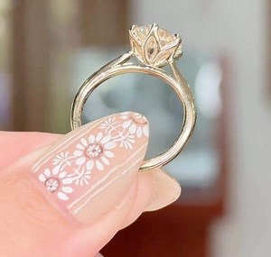 Cathedral Setting Moissanite Ring, Tulip Floral Basket, Gold Promise Ring - Etsy Australia