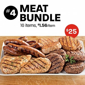 Grab a bundle. Save a bundle! Pick up Hy-Vee’s Meat Bundle #4 and get loin chops, brats, ground chuck and chicken (16 pieces total) for just $25. PLUS, earn a 25¢ Fuel Saver. What could be better?! Stop in and save today! | Hy-Vee