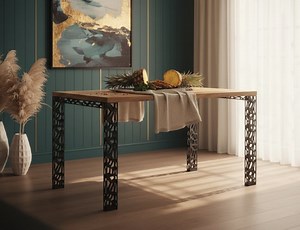 Luxe Uitschuifbare Eettafel – Massief Hout & Fineer – Gouden Eik Blad – Zwart Frame –... | bol