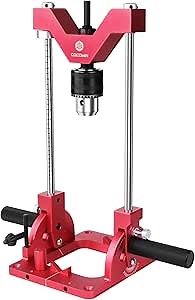 Portable Drill Guide for Straight Holes, Drill Press Adapter for Hand Drill, 0° to 60° Angle Drilling Guide, Precision Adjustable Drill Jig Attachment with 1/2" Chuck