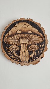 Handcrafted Mushroom Pyrography Art" - Etsy UK