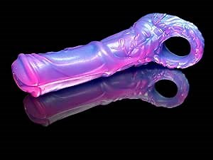 Flirtydawg Pegasus Harvey Fantasy Sheath Unicorn Horses-Themed Penis Sleeve Extender Soft Adult Sex Toy Cock Enlarger Condom Sheath Toys for Men Handmade USA (Pink Vibe, 8.5 inch (Large))