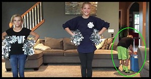 Younger Brother Pulls Focus As Sisters Rehearse In The Lounge Room