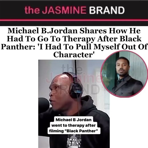 Actor #MichaelBJordan shares how he had to go to therapy to pull himself back out of his #BlackPanther character, Erik Killmonger. 🎥: @bigboysneighborhood | The Jasmine BRAND