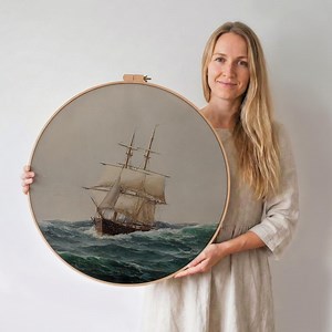 Vintage Tall Ship Painting - Maritime Art Print Nautical Wall Decor for Coastal Home Decor - Etsy