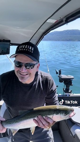 A beauty in Okanagan Lake! #fishing #trout #okanagan #sunrise #fyp