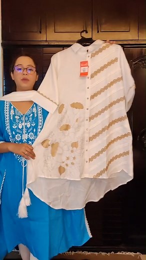 34K views · 333 reactions | White Color Jacquard Kurti  | Dress Up | Facebook