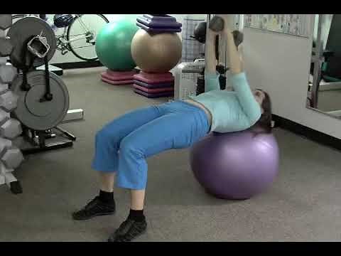 Lat Pullover On Swiss Ball With Dumbbell