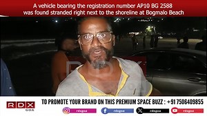 A vehicle bearing the registration number AP10 BG 2588 was found stranded right next to the shoreline at Bogmalo Beach. The incident occurred late Monday evening Local authorities were promptly alerted, and the police have since initiated efforts to safely remove the vehicle from the beach. | Rdx Goa Infotainment Channel