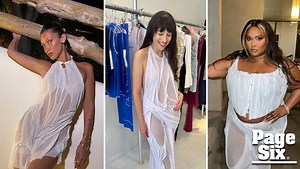 I tried on the Di Petsa 'wet look' dresses seen on celebrities like Gigi Hadid and Shakira